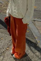 Loose Corduroy Banded Pants