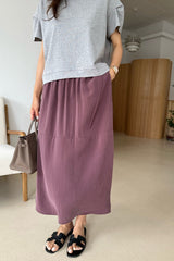 Cocoon Drawstring Midi Skirt