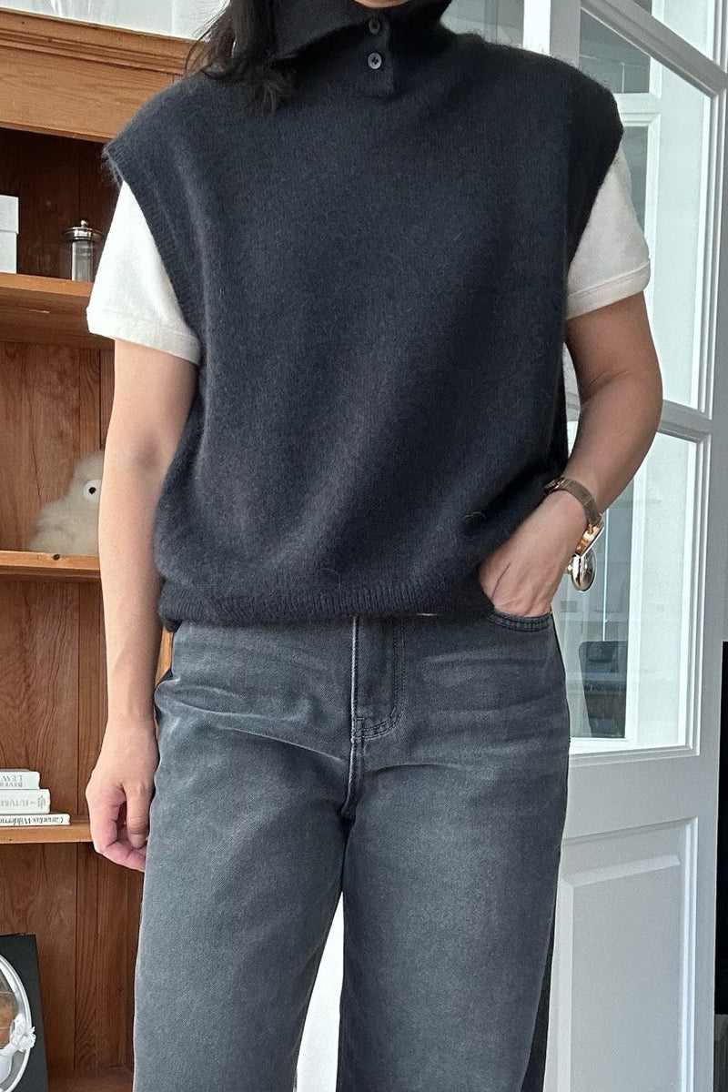 Reversible Cashmere Turtle Vest