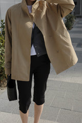 High Neck Half Trench Coat