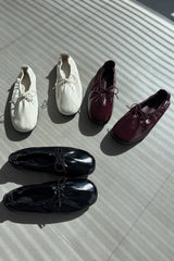 FB609 Flat, glossy round toe flat shoes