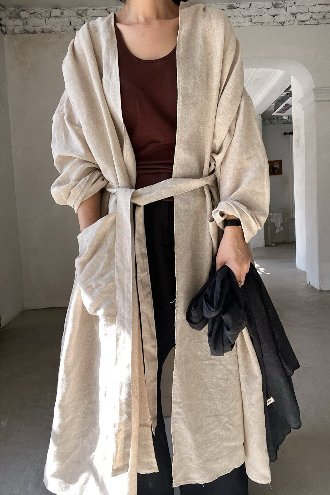Natural Robe Natural Linen Robe – ifscarlet