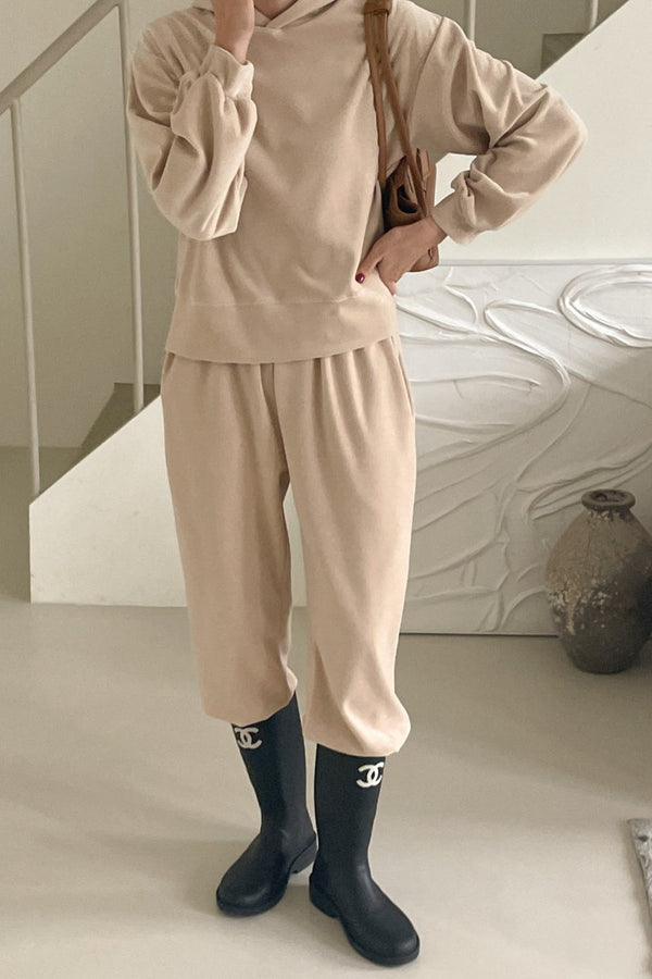 Velvet Hood Jogger Set