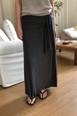 Waist Tie Jersey Skirt