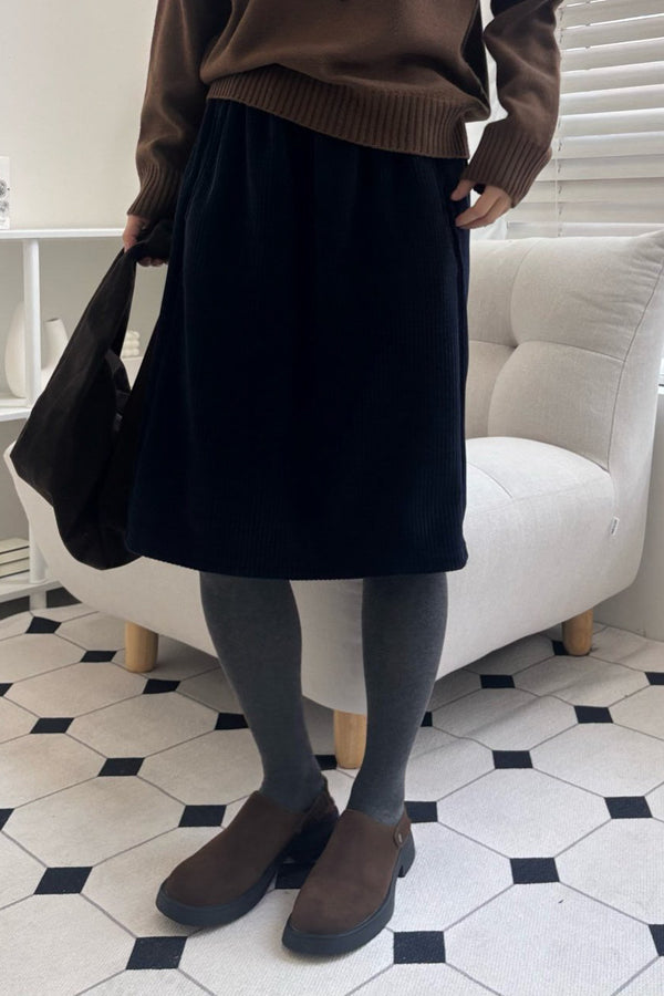 Soft Corduroy Banding Skirt