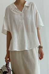 Button Linen Yoru Blouse