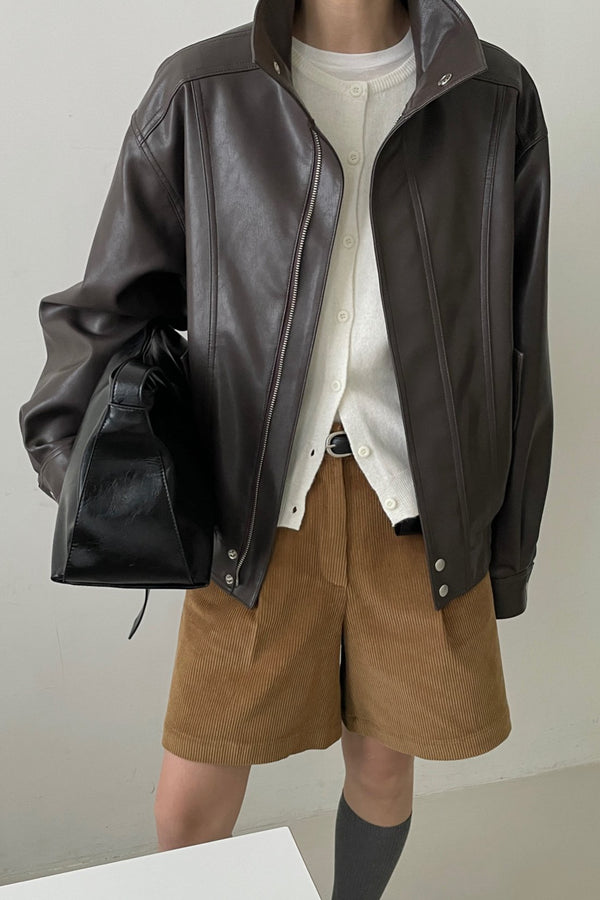 Leather Bomber Jacket