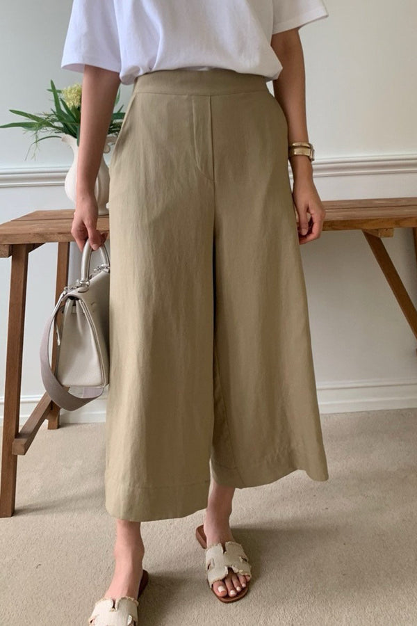 Tencel Wide Banded Pants