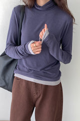 Wool Cont Turtleneck Tee