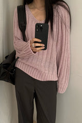 Airy V-Neck Knit Top