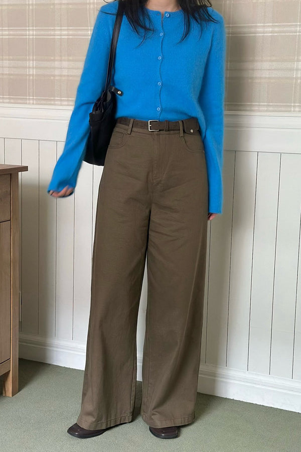 Classic Belted Wide Pants (Belt included)