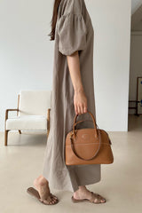 Puff Sleeve Linen Dress