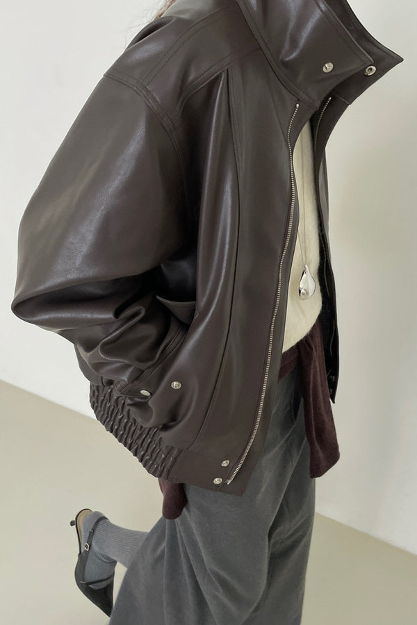 Leather Bomber Jacket