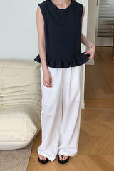 Double Ruffle Sleeveless Blouse