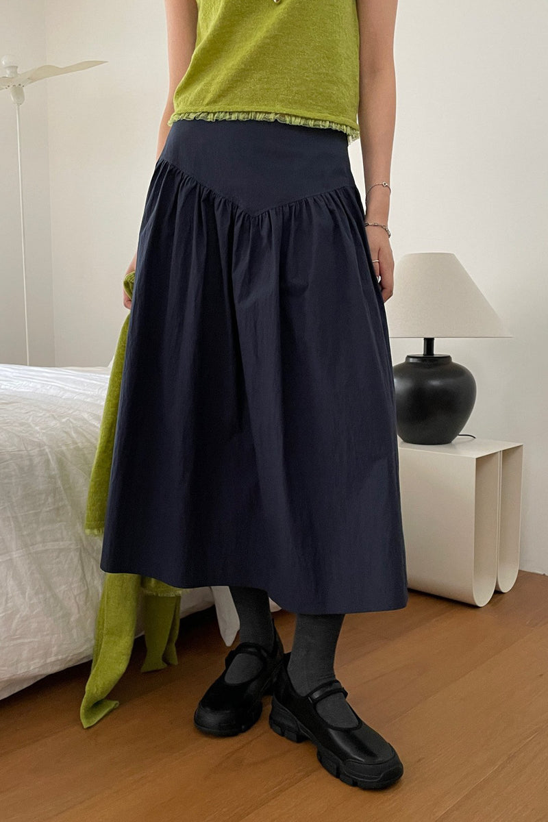Yoke Shirring Skirt