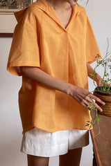 Hoodie Linen Blouse