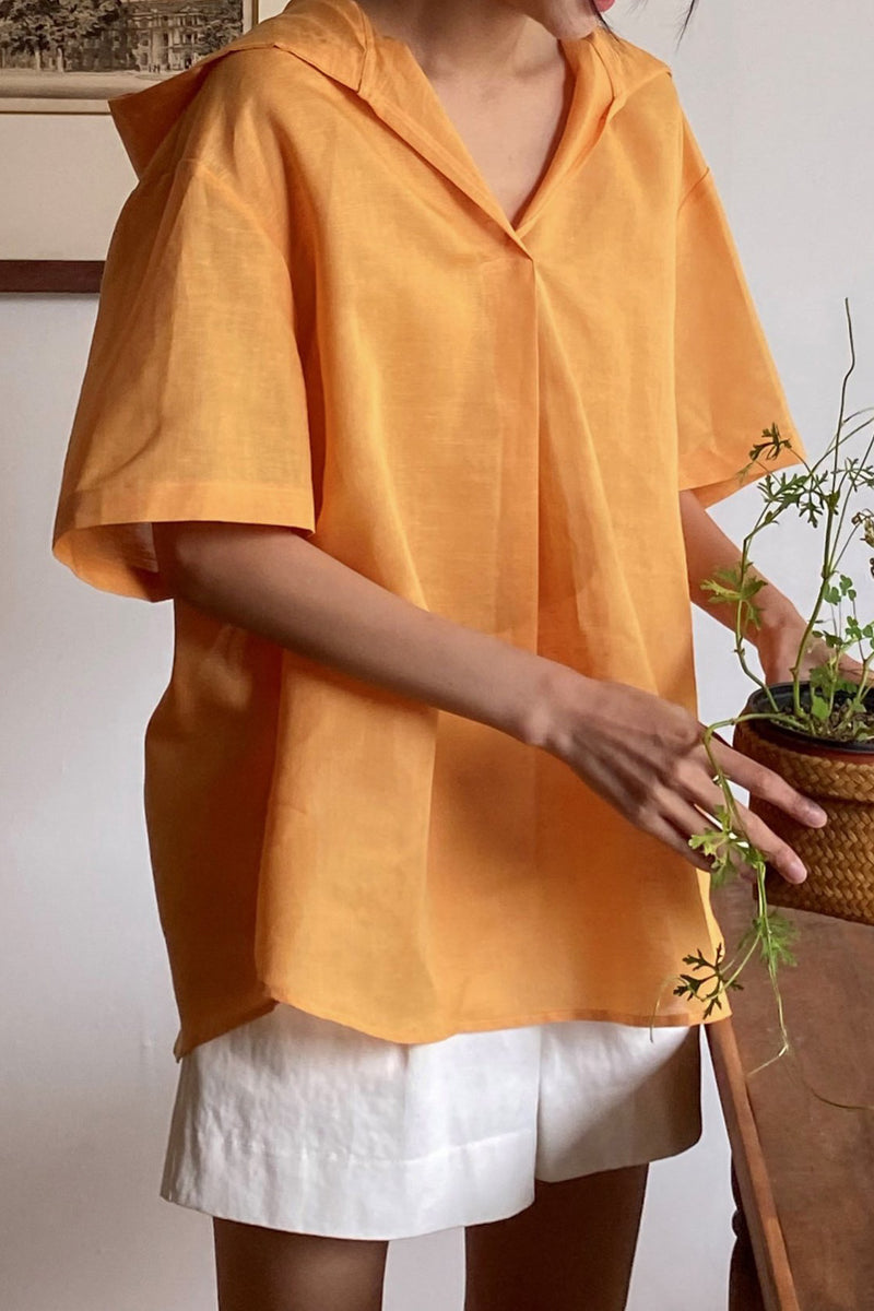 Hoodie Linen Blouse