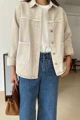 Soft Beige Denim Jacket