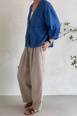 Linen Wide Banded Pants