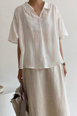 Button Linen Yoru Blouse