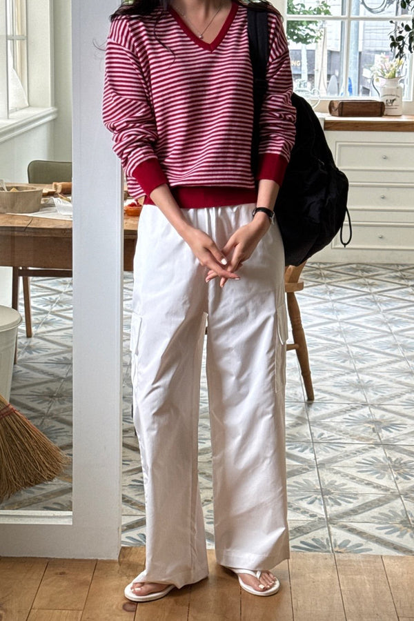 Stripe V-Neck Knit