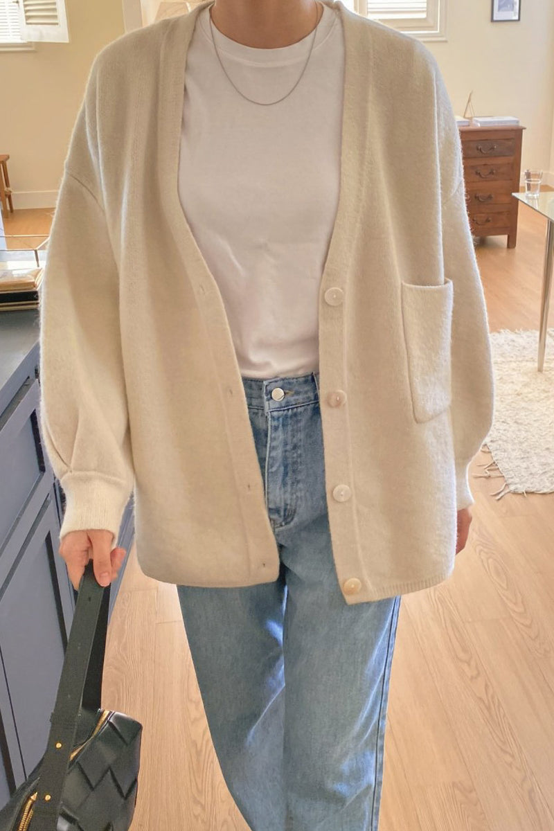 One Pocket Wool Cardigan