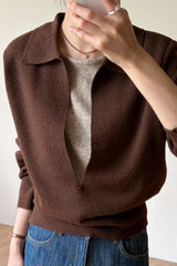 Deep V Collar Double Knit