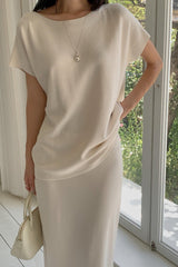 Boatneck Skirt Set
