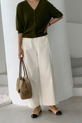 Row Banding Cream Pants