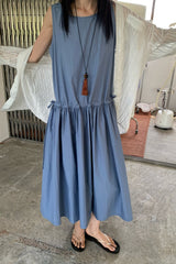 Drawstring Waist Gathered Dress