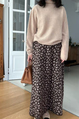 Soft Leopard Wool Skirt