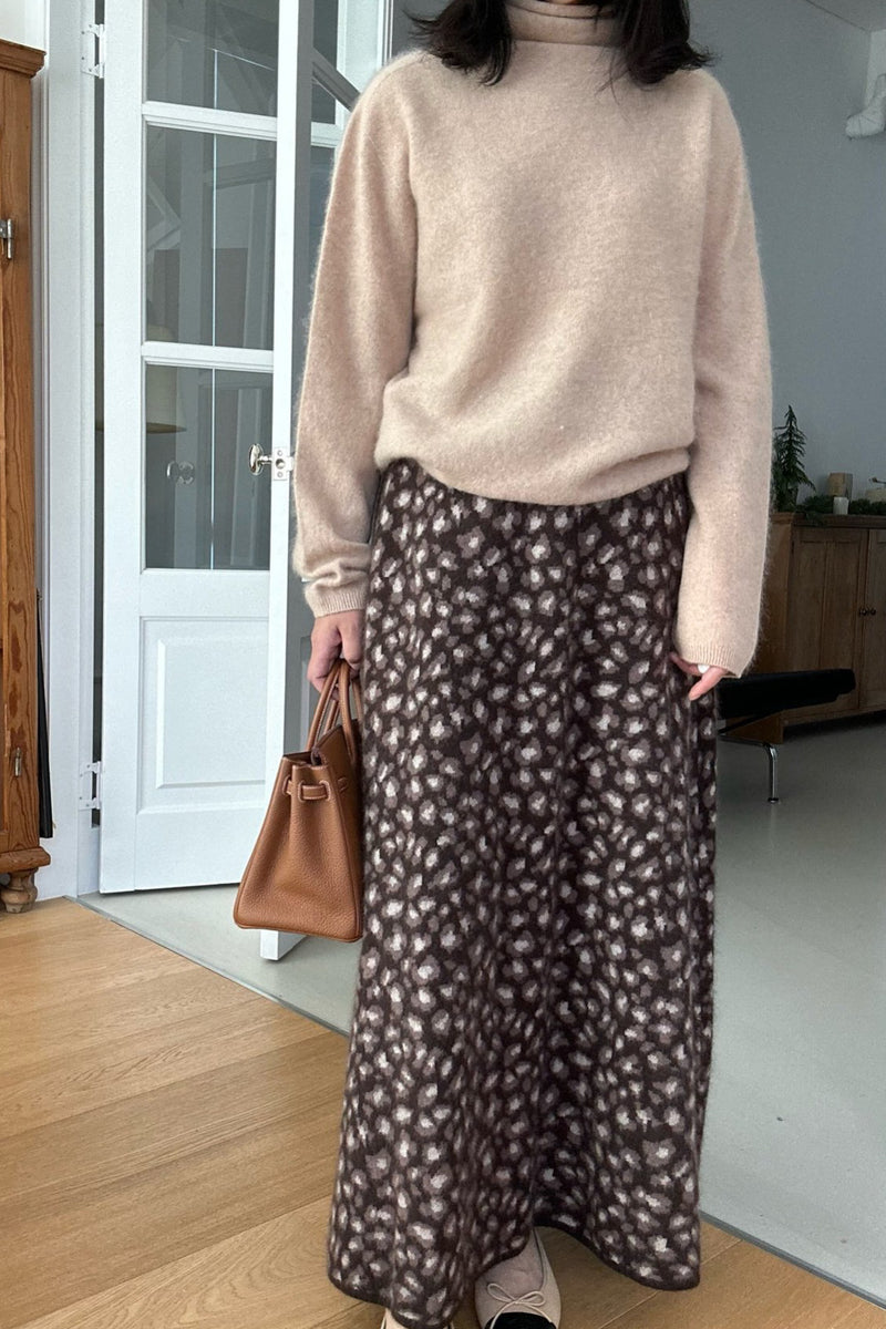 Soft Leopard Wool Skirt