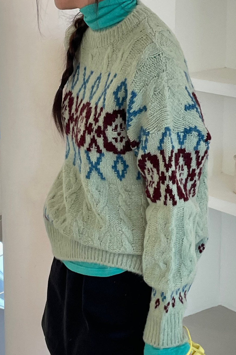 Jacquard Wool Sweater