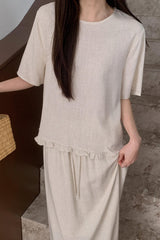 Linen Frill Hem Set