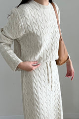 Cable Knit Skirt Set