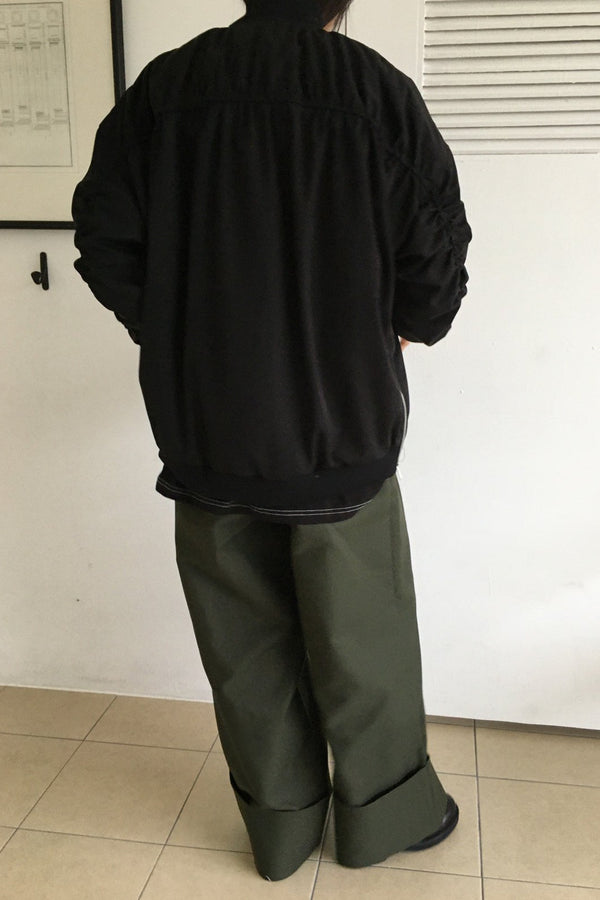 Shirring Zip Up Jacket