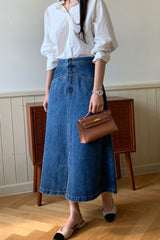Seamline Denim Skirt