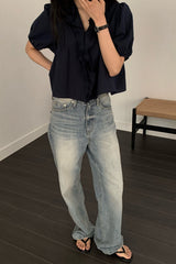 Pintuck Ruffle Blouse