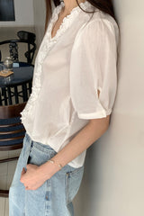 Puff Sleeve Frill Blouse