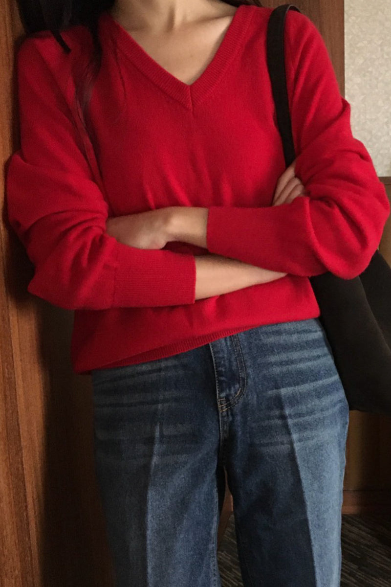 Cashmere V-neck Knit