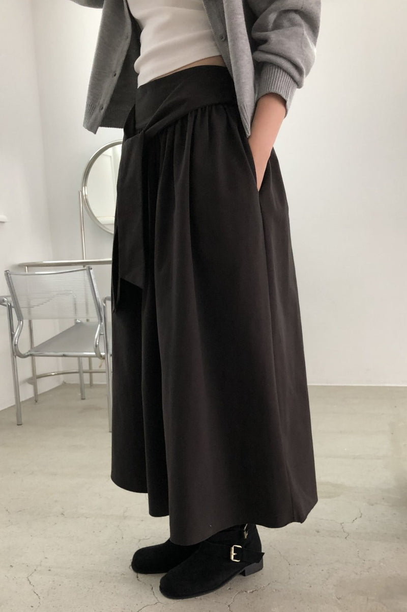 Waist Tie A-Line Skirt