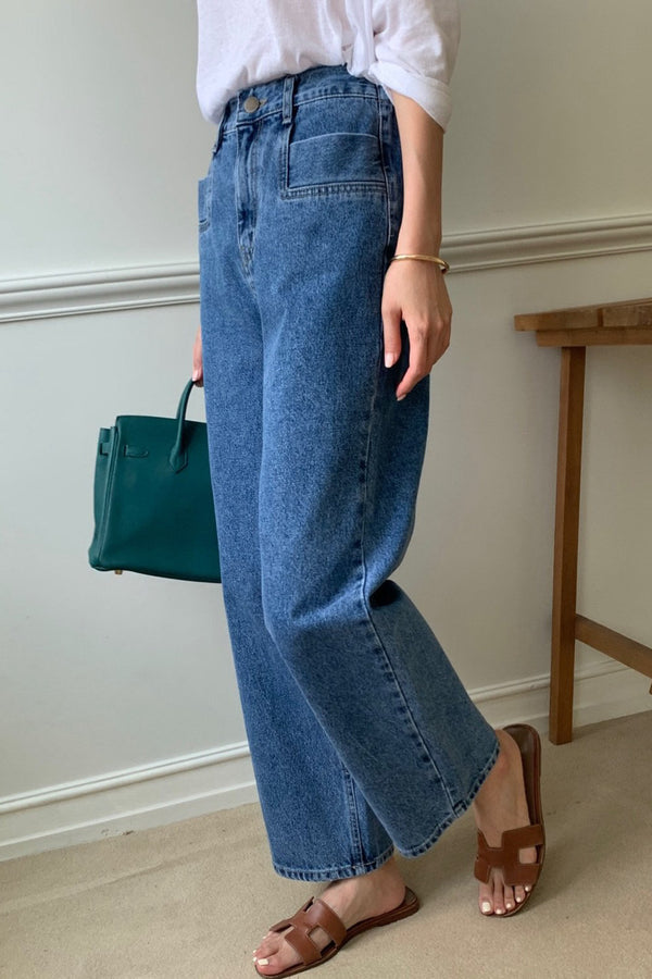 Pocket Banding Denim Pants