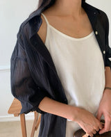 Crinkled Sheer Blouse