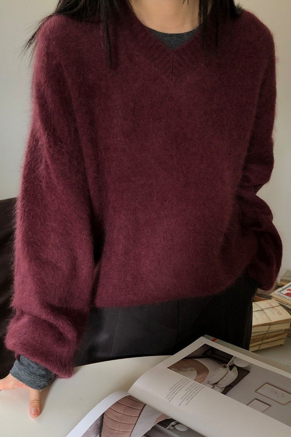 Premium Brushed V-neck Knit