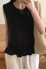 Double Ruffle Sleeveless Blouse