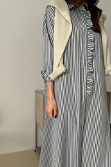 Stripe Frill Shirt Dress