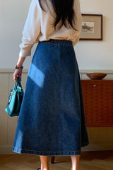 Seamline Denim Skirt