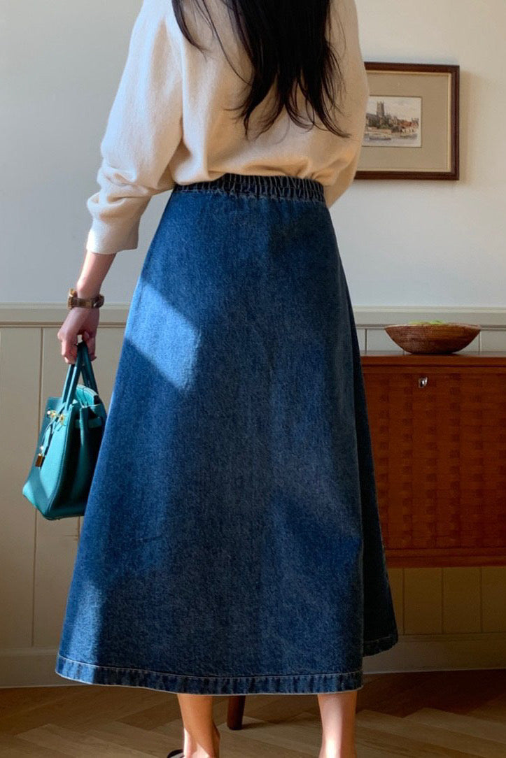 Seamline Denim Skirt