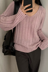 Airy V-Neck Knit Top