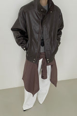 Leather Bomber Jacket